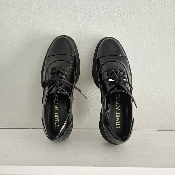 NWOT Stuart Weitzman Nolita Lace Up Oxford Shoes- Black - Picture 12 of 16